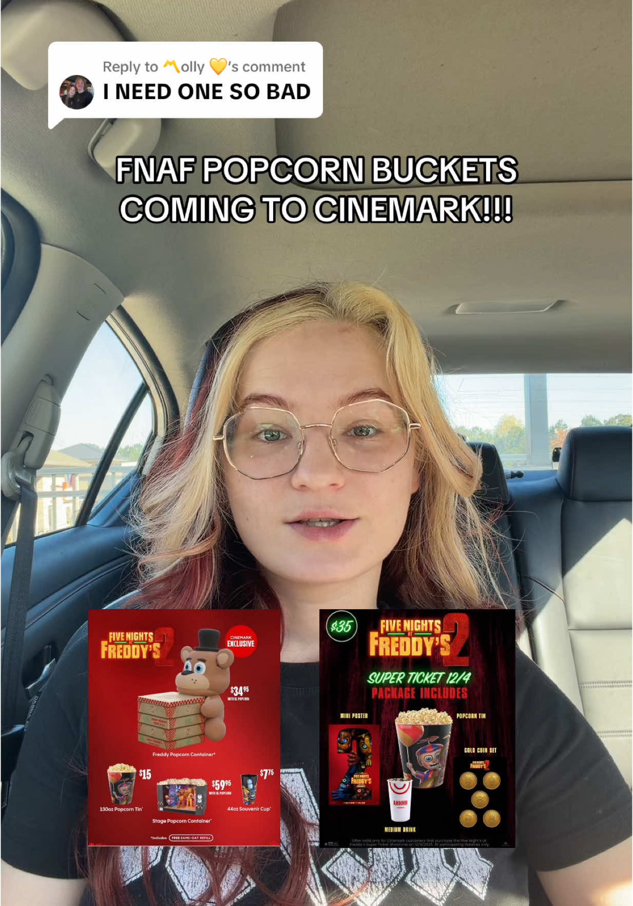 Replying to @〽️olly 💛 FNAF POPCORN BUCKETS AT @Cinemark?! 👀 #fnaf #fivenightsatfreddys #horror #popcornbucket #popculture #animatronic #collector #collection #giftideas #forher #forhim #newrelease #comingsoon 