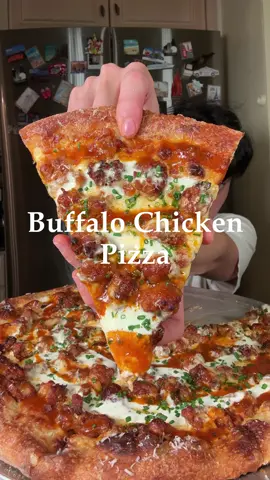 This is the best Buffalo Chicken Pizza I’ve eaten in ma life. Baked on @Baking Steel Company and @King Arthur Baking bread flour for dough. @franksredhot for sauce. #pizza #buffalochicken #EasyRecipe #asmr #DinnerIdeas 