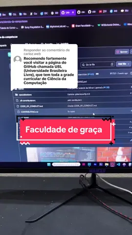 Respondendo a @carloz.web  Faça faculdade de ciência da computação sem gastar um centavo #tecnologia #ti #programming #developer #developer 