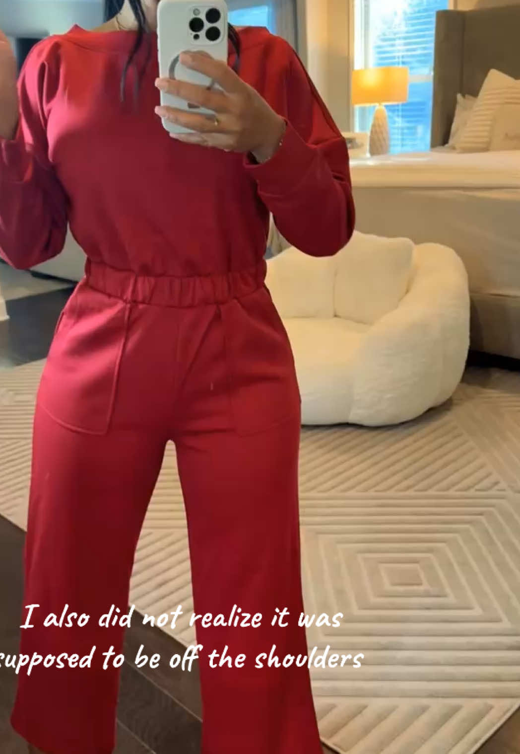 This jumpsuit is actually cute, especially if worn the right way - don’t judge me 😩.. also I think it will be better for my girlies under 5’3… jumpsuit 🔗 above #tiktokcreatorpicks #jumpusits #blackfridaydeals #falldealsforyou 