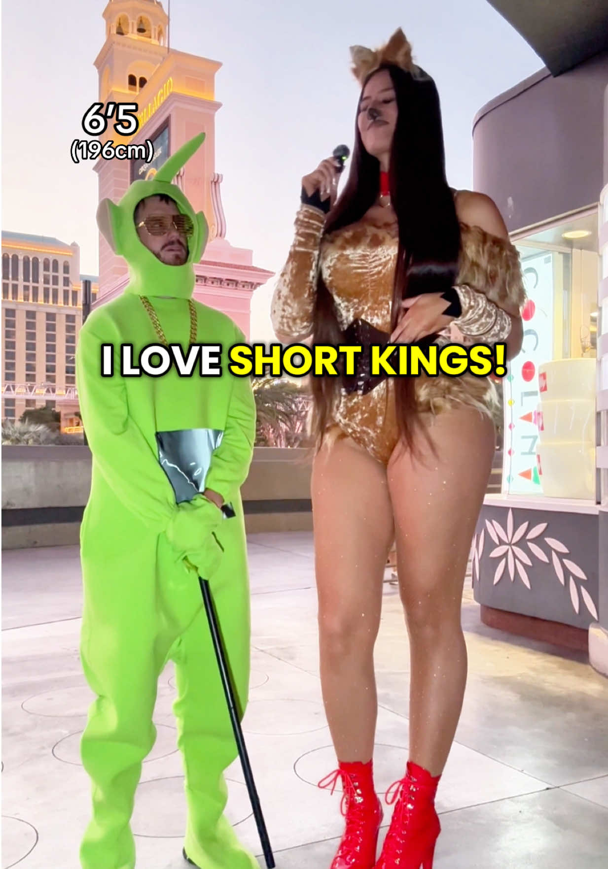 GOT EM🤣 would you date a girl taller than you? #tallgirl #shortking #interview #bodypositivity #cosplay 