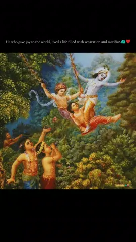 He who gave joy to the world, lived a life filled with separation and sacrifice. Radhe Radhe ❤️ 🦚  #radheradhe #lordkrishna #foryoupage #foryou #fyp 