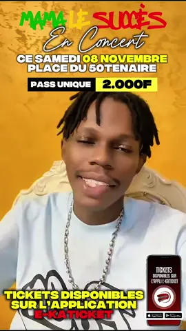 Si tu n’as pas encore acheté ton Ticket, c’est le moment de le faire sur l’application e-KaTicket disponible sur App Store et Play Store 📲 @🐊  #MamaLeSuccès #concert #ekaticket #BilletterieDigitale 