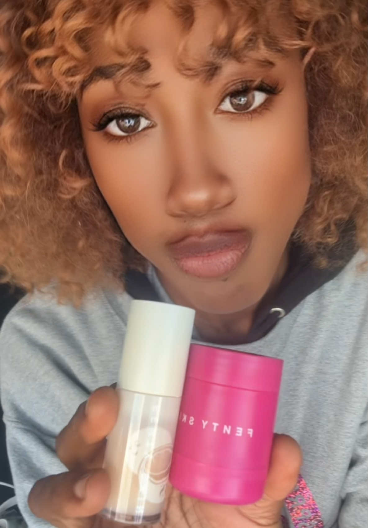 Just me, my boyfriend, and my lipgloss😍...oh and my 3 girls jealous daddy kissed mommy. @Fenty Skin 🤣😍  #fyp #fentyskin #lipgloss #blackfridaydeals #livefest2025 