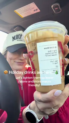 Comment Holiday down below and I’ll send you how to make each @Starbucks holiday drink lower in calories! #holidaydrinks #starbucksdrinks #starbucksholidaydrinks 