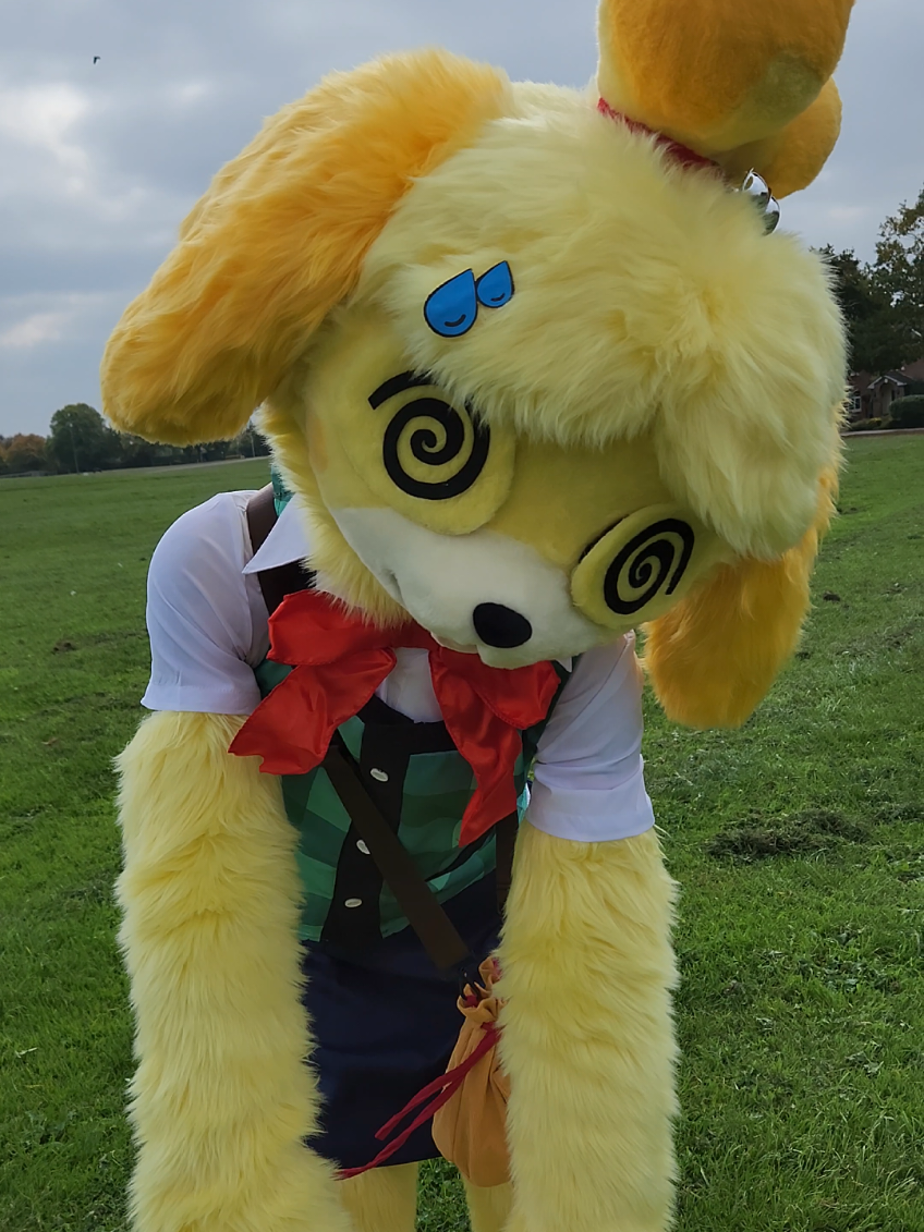 Cops dont like me🫤🩷 #cosplay #furry #fursuit #animalcrossing #Isabelle 