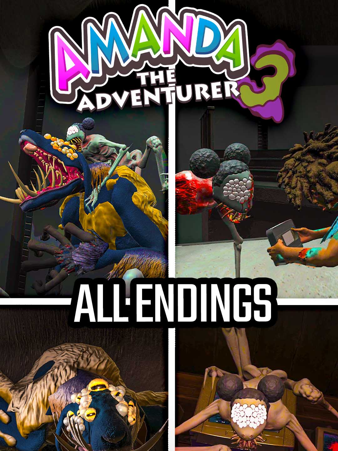 ALL ENDINGS in Amanda 3 - Amanda the Adventurer 3 #GamingOnTikTok #gamingtiktok #gaming #horrorgame #amandatheadventurergame #amandatheadventurer #amandatheadventurerending #amandatheadventurer3