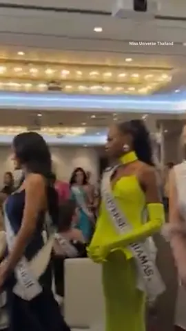 This is the moment Miss Universe contestants staged a walk out in protest against the Thai competition’s director, Nawat Itsaragrisil, after he confronted Miss Universe Mexico, accusing her of refusing to post promotional content about the host country.