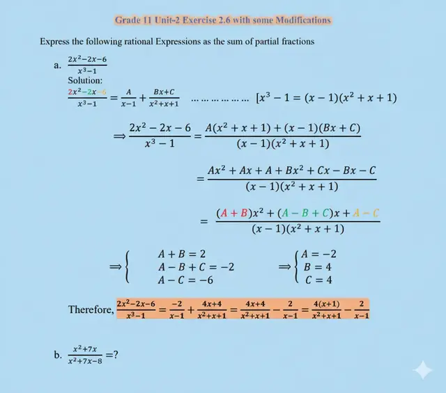 Maths: Decomposition of Rational Expressions