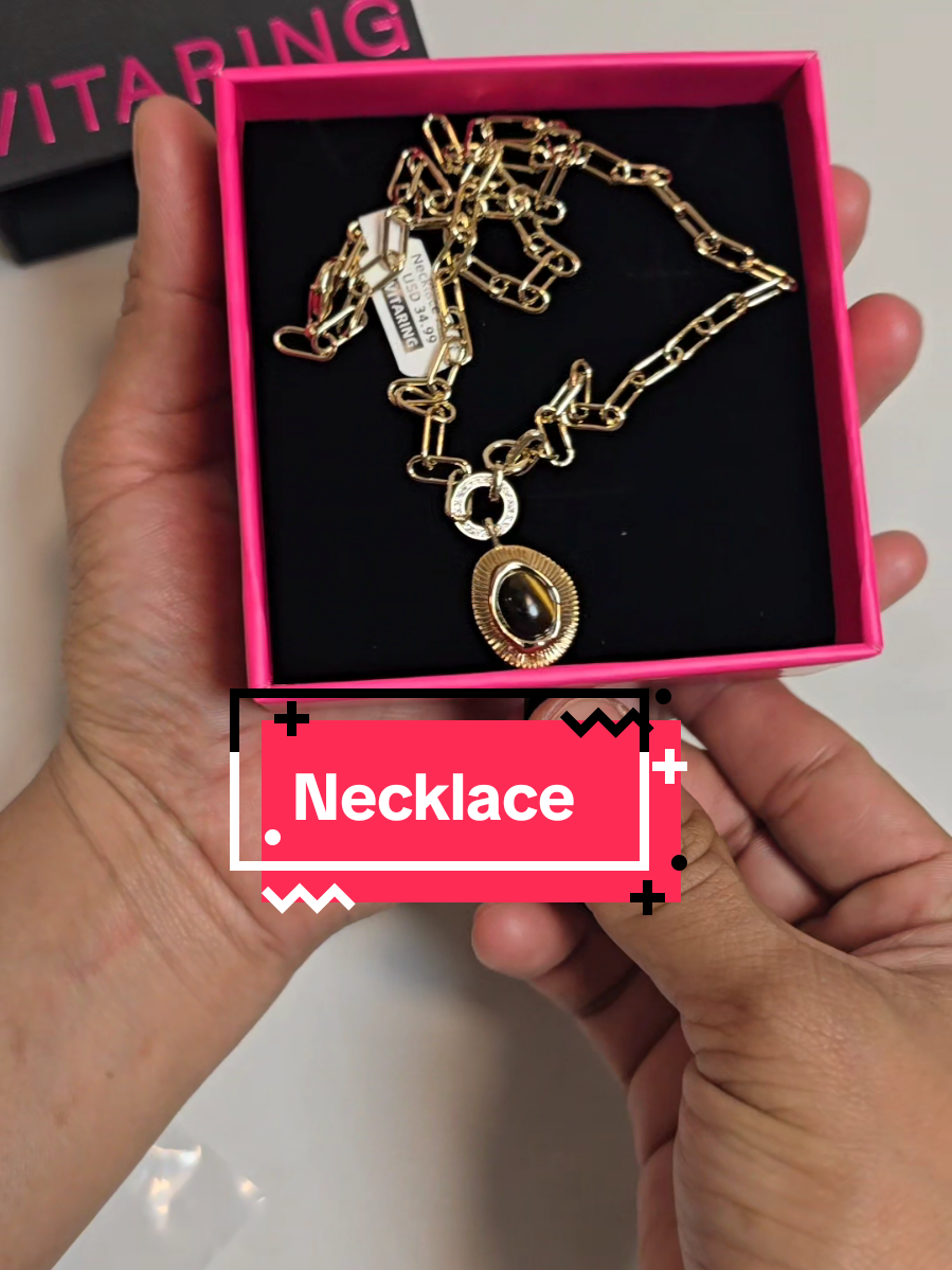 VITARING Natural Tiger Eve Stud Earrings & Necklace. . #necklace #earrings #jewelryaccessories #blackfridaydeals #tiktokshopcreator 