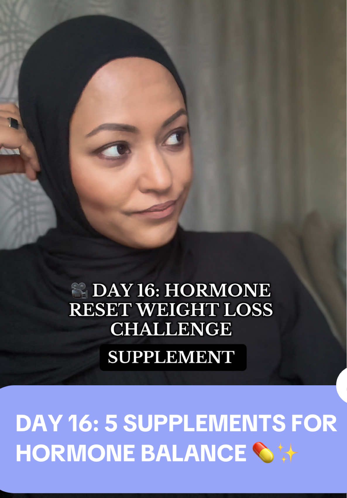DAY 16: 5 SUPPLEMENTS FOR HORMONE BALANCE 💊✨ You can’t out-diet stress, but you can support your hormones from the inside! Comment RESET & CALENDER for a free guide 💕 Make sure you’re following me to receive the guide  #HormoneReset #HormoneHealth #NaturalHealing #WeightLossJourney #HealthyHormones 