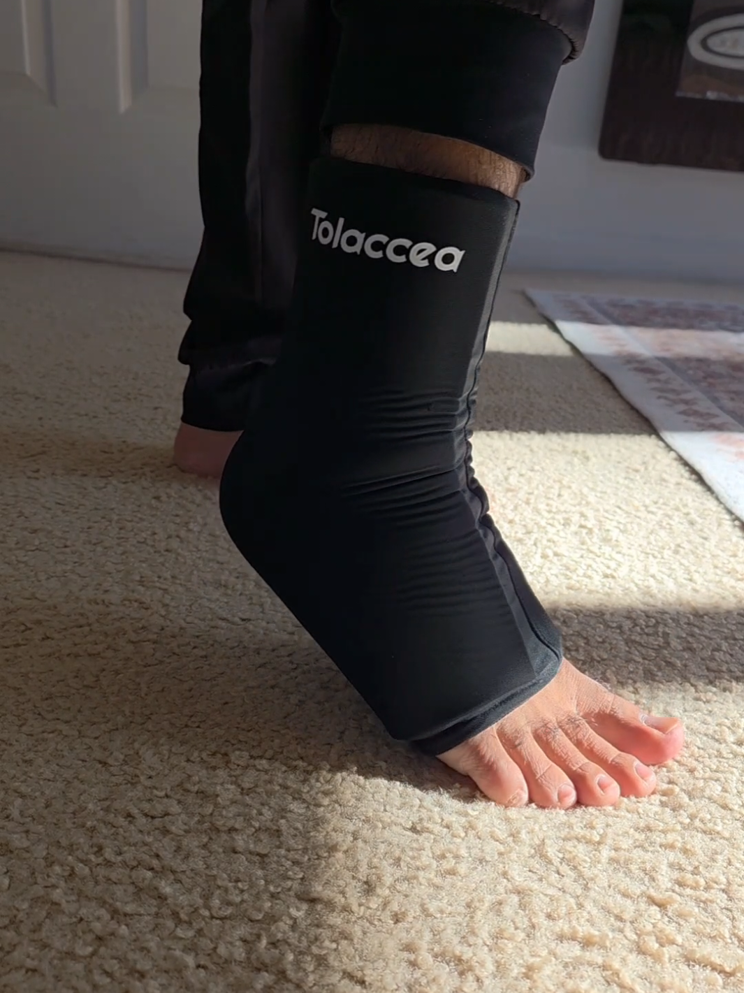 Relieve sore feet and ankles with this flexible ice pack wrap that fits like a sock. Perfect for long shifts, standing all day, or post-activity recovery. #anklecare #footrelief #coldtherapy 