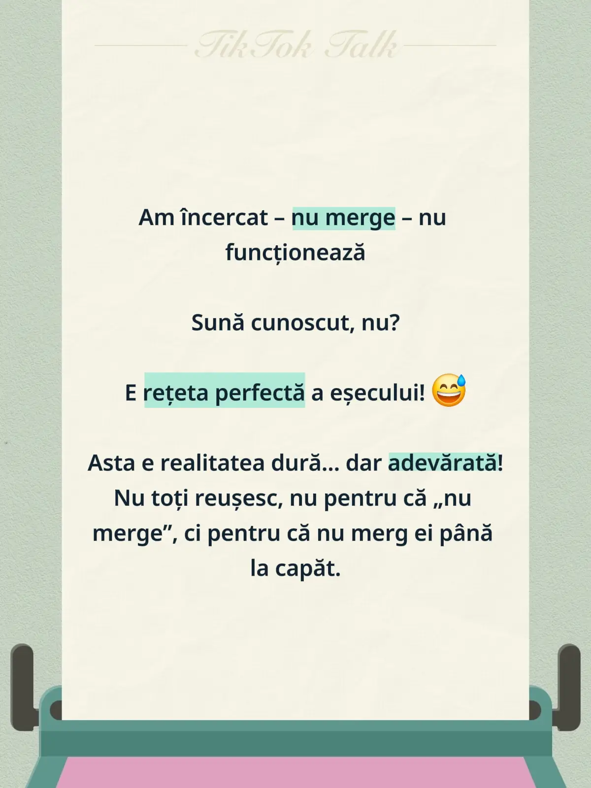 De aceea auzi mereu: „Am fost și eu, dar nu merge...” Serios? 🙃 Atunci cum se face că pentru alții merge? Ce au ei în plus? Răspunsul e simplu: nu s-au oprit la „am încercat”.#esec 