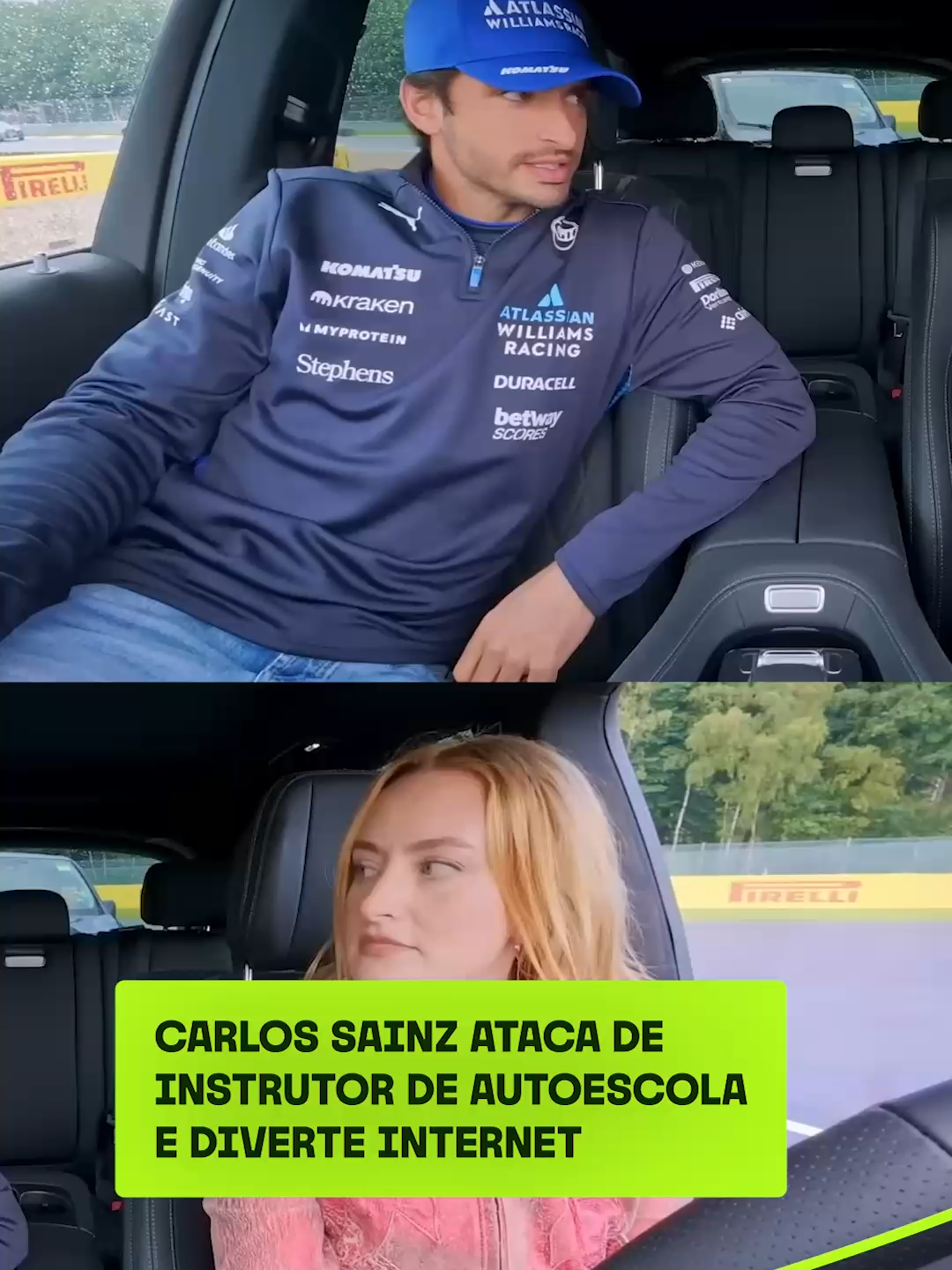 😂 E ESSA RESENHA DO SAINZ? O piloto da Williams foi um dos convidados da influenciadora Amelia Dimoldenberg, que produz um quadro com profissionais do automobilismo tentando a ensinar a dirigir. Com o carisma do espanhol, o resultado foi um vídeo que divertiu os usuários! #terraesportes #fórmula1 #f1 #carlossainz #sainz #williams