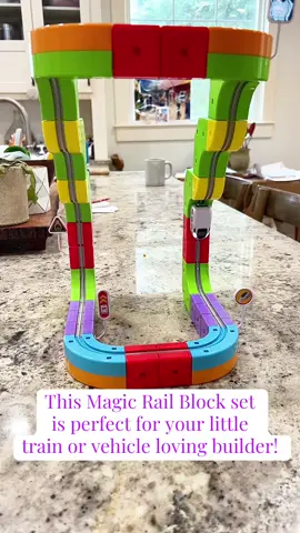 Magic Rail Block set is perfect for kids who love building and vehicles! #traintracks #trains #buildingtoys #kidtoys #kidtoy 