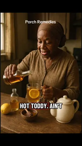 “Grandma said a hot toddy could chase off a chill, a cold, or a bad mood.” It’s more than a drink , it’s a cure passed through hands and hearts. 🍋🍯🔥  #TheHiddenPorch Brief History: Hot toddies have deep roots in Southern Black households, especially during the winter months.  Before over-the-counter medicines were easy to come by, folks made do with what they had , honey to coat the throat, lemon to cut through congestion, whiskey or brandy to warm the body, and a little prayer for good measure. It wasn’t just about feeling better, it was a ritual of care. Elders would stand over the stove, stir slow, and pour healing into every cup.  It was comfort in liquid form , a porch tradition that wrapped you up like a quilt and whispered, “you gon’ be alright. #blackspirituality #rootwork #BlackTikTok #fyp 