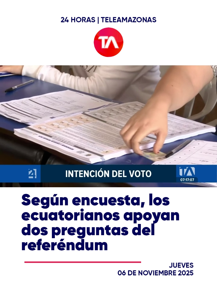 #24Horas | Según la última encuesta de Clima Social, los ecuatorianos apoyarían a dos de las preguntas propuestas por el ejecutivo en el referéndum. Un reportaje de @CarlosSacotoTA