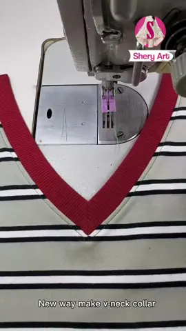 v-neck collar making easy #sewingtiktok #stitch #sewing #crochet #fashiontiktok 