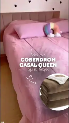 Edredom Sherpa Casal 🛏️ Aconchego térmico instantâneo #edredomsherpa #coberdromqueen #confortopremium #decoraquarto #toquemacio 