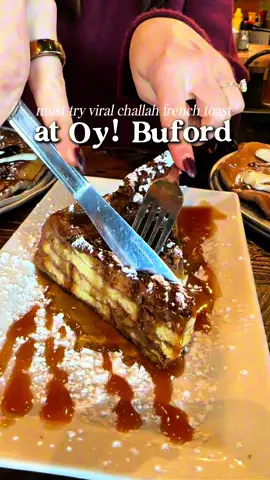Thick, fluffy, golden perfection 🍰 Our Challah French Toast is what brunch dreams are made of 🥞💛  Each bite melts in your mouth, crispy on the edges and soft in the middle, topped just right. This is what makes Oy the go-to brunch spot everyone’s talking about. We’re open everyday 8AM-3PM  📍4108 Hamilton Mill Rd, Buford Ga.  #breakfast #pancakes #foodies #AtlantaBrunch #foodphotography        