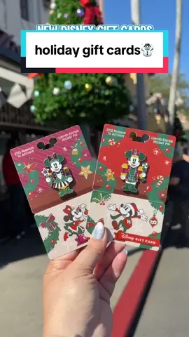 New gift cards with limited edition holiday pins now available in Disney World!☃️ #disneyworld #holidays #disney #christmas #disneypins 