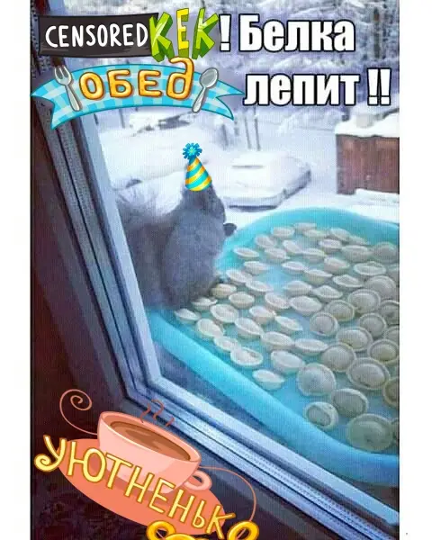 Censored Кек! Белка Обед лепит! #мем #обедуютненько #лордобед