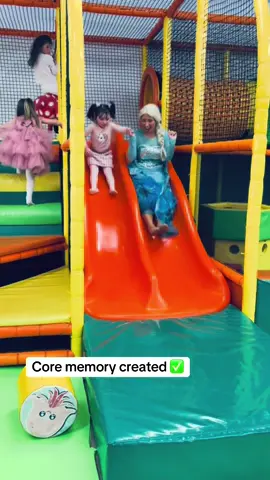 Core memory created: sliding with our “Ice Queen” on your birthday! #princess #princessparty