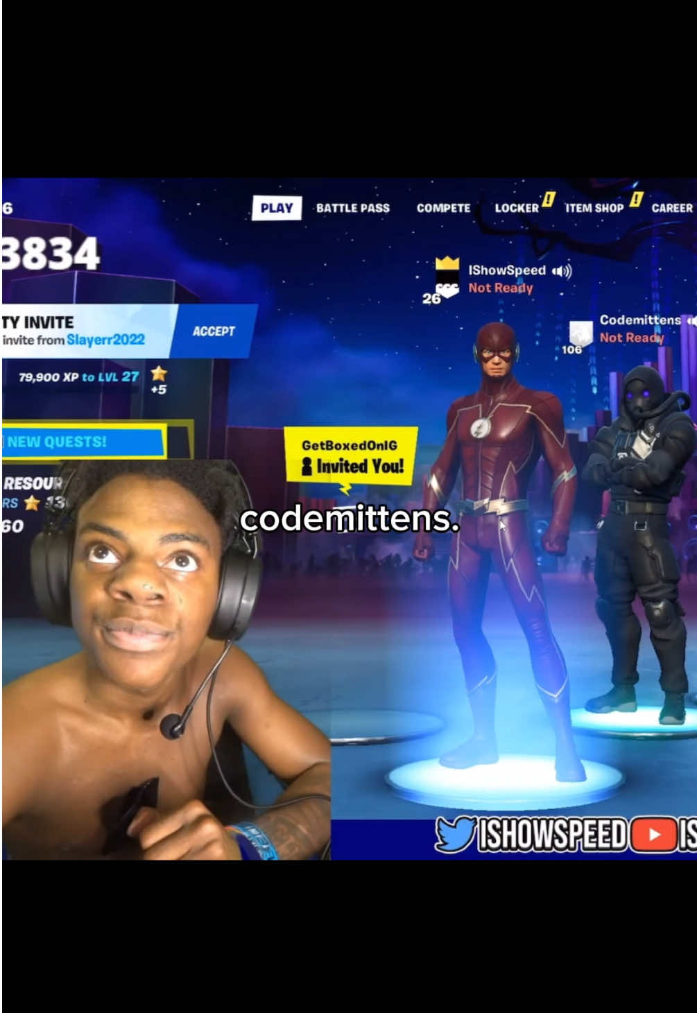 Codemittens is speeds biggest opp #ishowspeed #speed #fortnite #funny #fyp