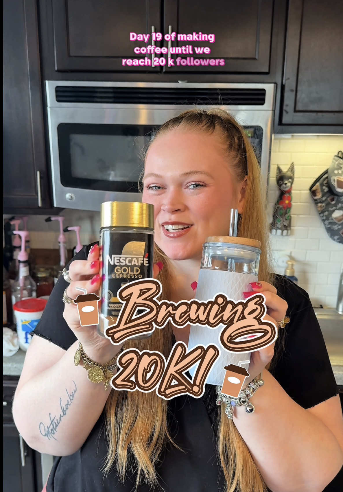 Brewing 20K - Day 19 🍎  An apple pie latte for @emmaleahhhh$$$ 🍎 🥧  WOW!!! After this success we NEED to make apple syrup because if this was that good with jelly?! I’m sure it’s even BETTER with homemade apple syrup!!!! 😍 Adding that to the to do list!! But for now I’m off to work!!! I hope everyone is having a fantastic and wonderful day 🥹🫶✨ #coffee #latte #coffeetiktok #coffeetime #coffeelover 