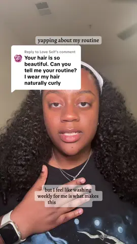 Replying to @Love Self running through my routine one more time!! it’s soooo simple  1. wash weekly with a hydrating shampoo.  2. switch it to a clarifying shampoo once a month 3. trim 1-3 times a year (or more depending on stylists opinion) 4. rarely do slick backs or use heat 5. bonnet every night 6. LCO method when styling  #longcurlyhair #3chair #4ahair #curls #curlyhair 