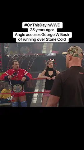 An outrageous claim on the eve of the 2000 US presidential election!  What's worse from Kurt Angle:  Saying George W Bush ran over Stone Cold 
