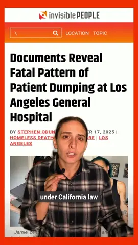 According to The Sidewalk Project, hospitals routinely discharge vulnerable, unhoused patients during weekends or shift changes, when no placement facilities are open. It’s a deadly system driven by burnout and broken incentives, where staff treat discharge as a metric, not a life. Today in Invisible People’s Homelessness News: Week of November 3rd. Hosted by@Annalea Fiachi For more, visit: invisiblepeople.tv/news or sign up for our bi-weekly email: invisiblepeople.tv/email