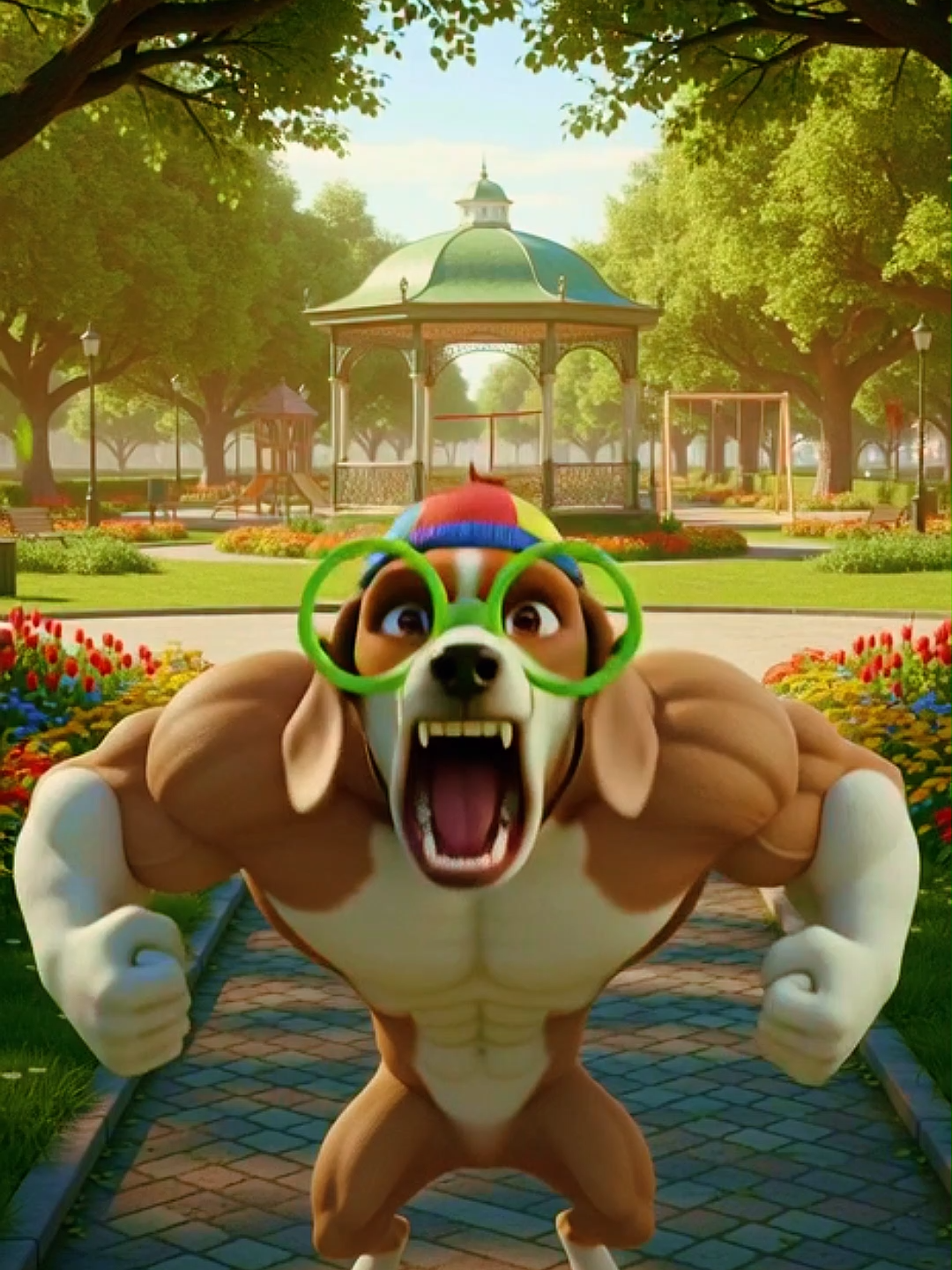 Mofoli Went BEAST MODE to Save His Ice Cream Crush!🍦🐾💪 #aianimation #aicute #puppylife  #kidsanddogs  #animation 