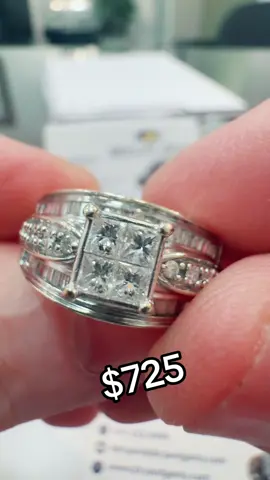 1 ctw natural diamond 14kt white gold ring #estatejewelry #jewelryonsale #diamondclusterring #diamondjewelrysale #bryantgems 