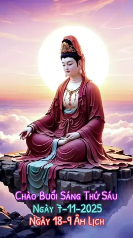 Nam Mô A Di Đà Phật 🙏🙏🙏 Nam Mô Đại Từ Đại Bi Quán Thế Âm Bồ Tát 🙏🙏🙏 Chào Buổi Sáng an lành, vui vẻ, hạnh phúc, bình an và gặp nhiều may mắn đến với tất cả mọi nhà ạ !