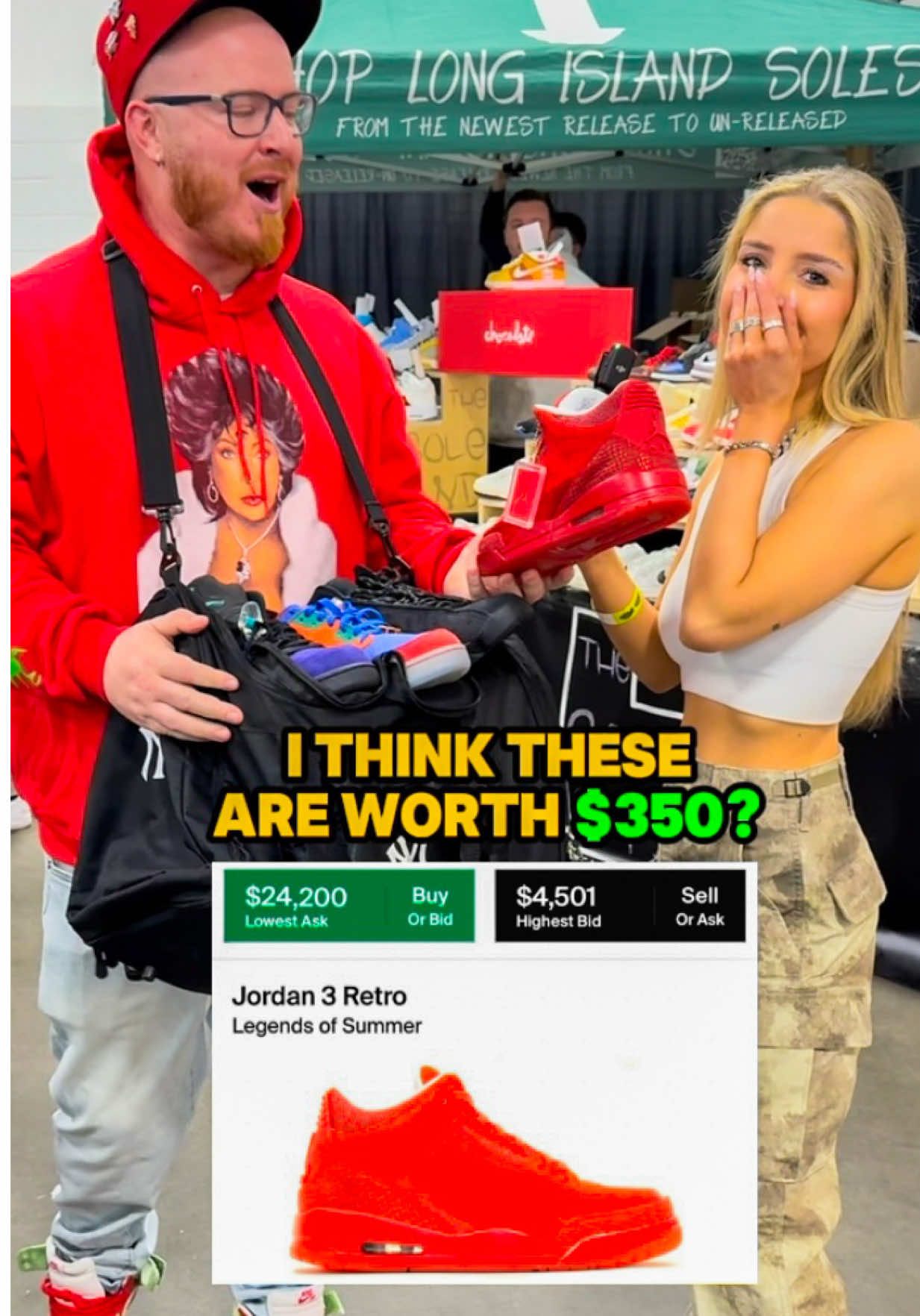 Do these Jordan 3’s look like they are worth $24,200?? 👀 #sneakers #fyp