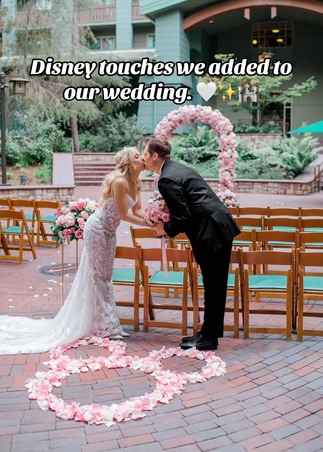 Part 1: Some of our favorite magical Disney details from our fairytale wedding with @Disney Weddings 🤍✨ 📸: @Maggie | CHS Photographer  💐: @Pinkpoppy_official  Decor + planning 🤍: @Las Vegas Wedding Planner  Second Dress 👰‍♀️: @Modern Bride  #disneywedding #wedding #viral #disneyland #disney   
