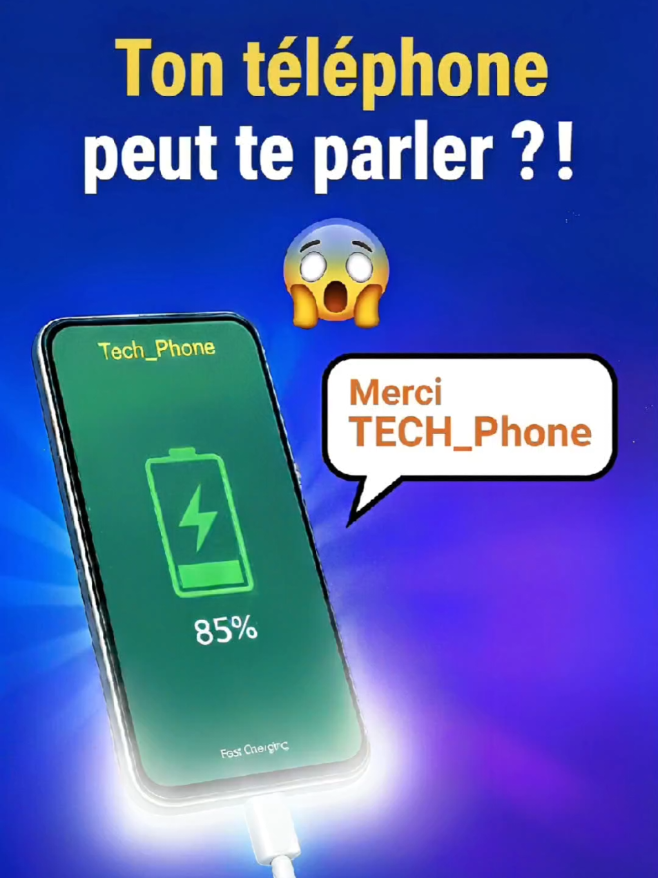 Fais parler ton téléphone quand tu le mets à charger !. Ton téléphone peut te remercier ou dire n’importe quelle phrase quand tu le mets à charger. Pour activer cette fonction, c’est super simple . Va dans Paramètres, puis Modes et Routines. En bas de la page, clique sur Routines, puis sur le petit “+” en haut. On commence par la première partie : la condition. Une fois sur cette page, descends jusqu’à trouver l’option Statut du rechargement. Laisse tous les paramètres comme ils sont, puis clique sur Terminer. Maintenant, passons à la deuxième partie : l’action. Ce qu’on veut, c’est une notification personnalisée. Clique sur Afficher notification personnalisée, et en haut, tu peux écrire la phrase que tu veux .Quant à moi, j'écris merci tech phone. N’hésite pas à me dire dans les commentaires ce que tu vas mettre . Après avoir écrit ton texte, coche Lire cette notification à haute voix . Ensuite, clique sur Enregistrer. Tu peux aussi changer le nom de ta routine et la personnaliser avec une couleur et une icône si tu veux. Et voilà, c’est fini . Ton téléphone parle maintenant !. #techtok #astucetelephonique  #androidtips #samsungastuce