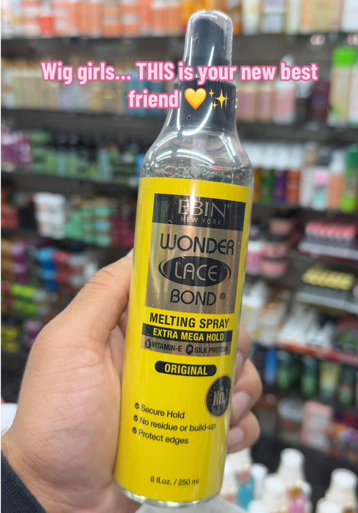 Meet the spray EVERY wig wearer swears by 👑 The Ebin Wonder Lace Bond Extra Mega Hold melts your lace instantly, dries clear, protects edges, and keeps everything locked in place ALL day 🔥 No residue. No lifting. No stress. Just a flawless melt every time ✨ - Shop Wigoos.com for all your hair and beauty products😍 Store address: 📍 94 Green Street High Wycombe HP11 2RE #Wigoos #fyp #foryoupage❤️❤️ #ebin #wig 