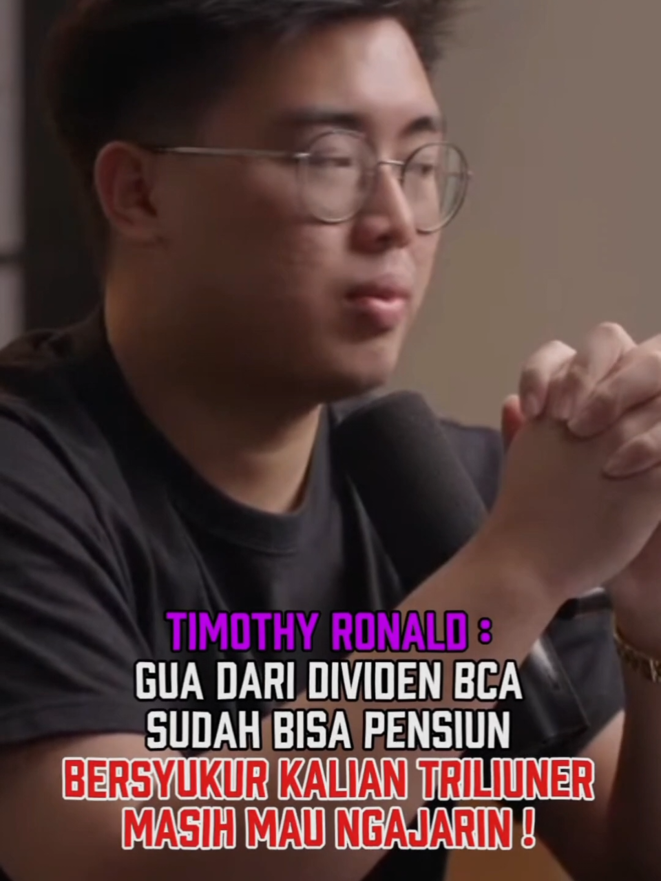 Timothy Ronald : Gua dari dividen BCA Sudah Bisa Pensiun Bersyukur Kalian Triliuner Masih Mau Ngajarin ! #timothyronald #akademicrypto #kalimasada 