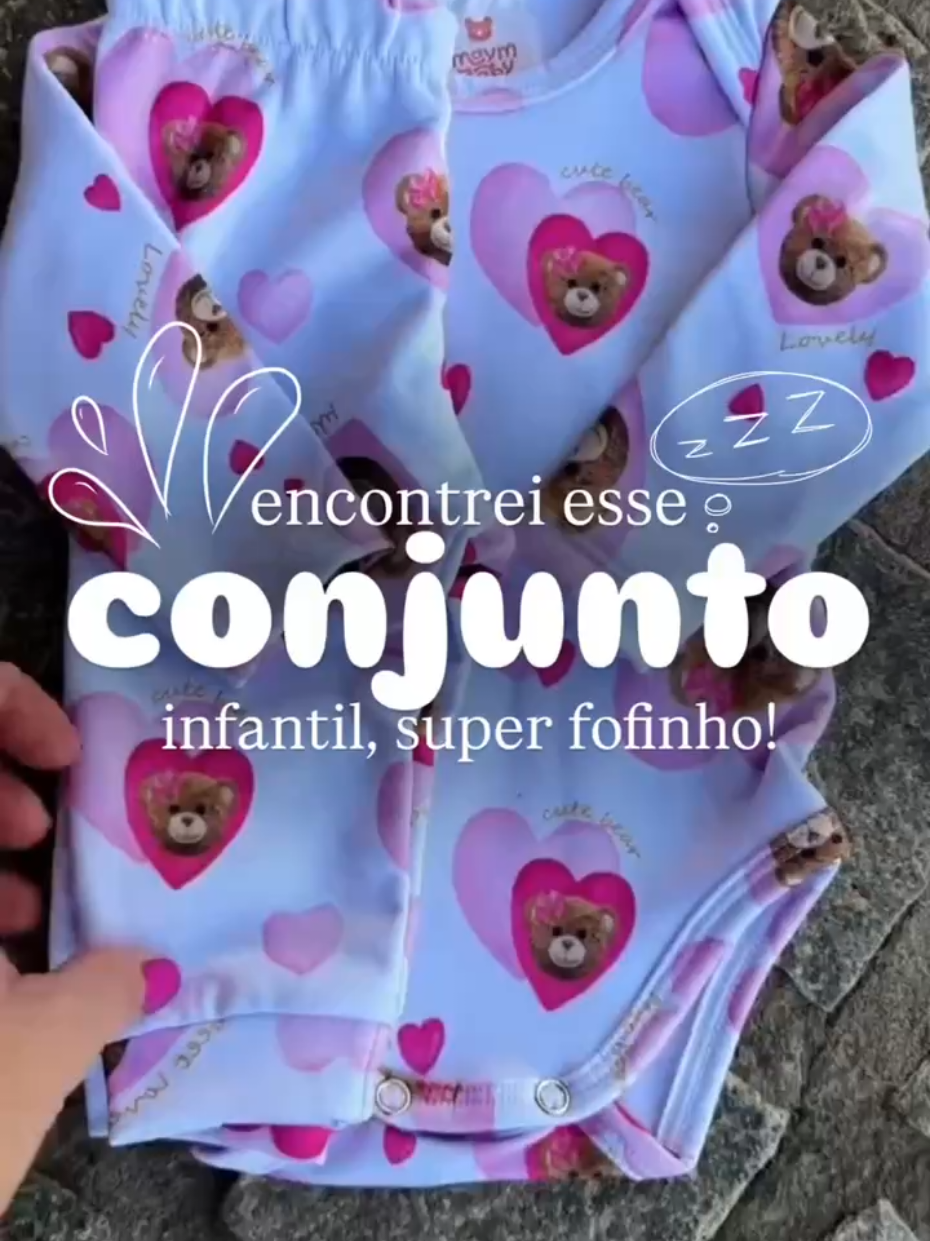 Conjunto Térmico Bebê Pagão Longo Urso Sweet Lovely😍 #conjuntobebe #roupabebe #body #viralvideos #conjunto 