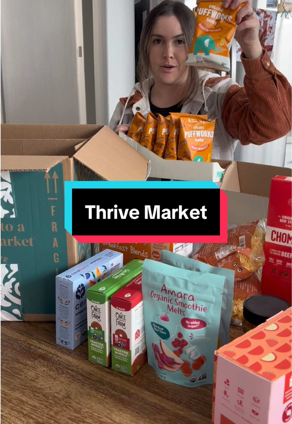 Unbox our @Thrive Market order! My daughter gets excited every time we have a Thrive order arrive because she knows I bought snacks for her. I’m always trying to keep our pantry stocked with easy, organic, healthier options that the littles actually love 😅 Mom life is all about finding what works and keeping snack time simple 💕 Also, am I the only one who doesn’t answer the front door?😂 #sahm #thrivemarket #healthysnacks #toddlersnacks 