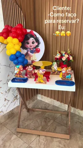 💬 Cliente: “Como faço pra reservar?” Eu: “Faz um PIX 😅🍎✨” . ✨ Tema: Branca de Neve Baby – Festa na Mesa E o melhor: temos mais de 80 temas disponíveis pra escolher e encantar 💕 . 📍BH e região 📲 Chama no WhatsApp pra garantir sua data! . #DecorEFestaBH #festanamesa #decoracaoinfantil #PegueEMonte #festasbh     