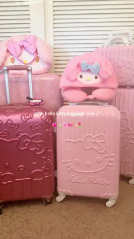 Pink Luggage to go to another country just to shop >> 🪽💕 #pink #hellokitty #mymelody #sanrio #fyp #travel #japan #kawaii #おすすめ 