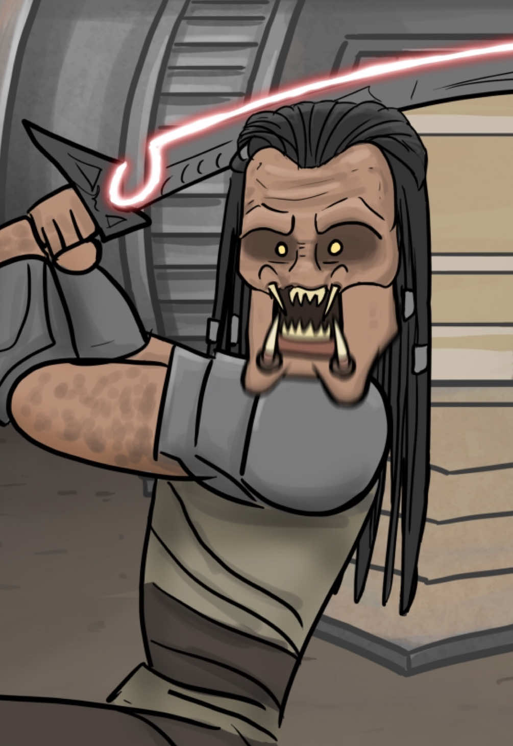 Be Brave Brother! A Predator Badlands HISHE Cartoon.  #animation #movie #yautja 