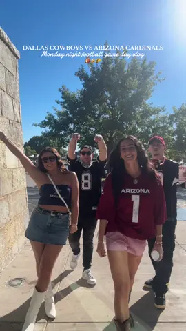 NGL I was mostly there for the tailgate and cheerleaders BUT woo football !!!! 🤭 Giulianos team won too🍻 #fyp #gamedayvlog #arizonacardinals #dallascowboys #nflgame 