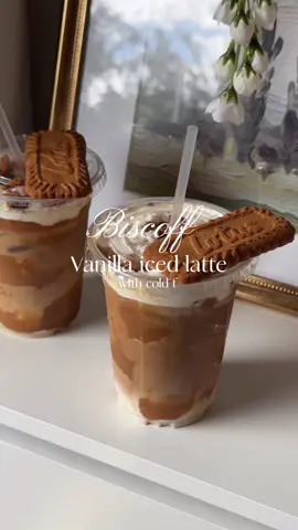 Sharing my biscoff iced latte with vanilla cold foam 🤭 YES it’s so good and you should definitely make it at home!! Using my mae coffee beans (Code: katyironman10 for 10% off).☺️ #icedlatterecipe #coldfoam #coldfoamathome #fallcoffee #biscofflatte 
