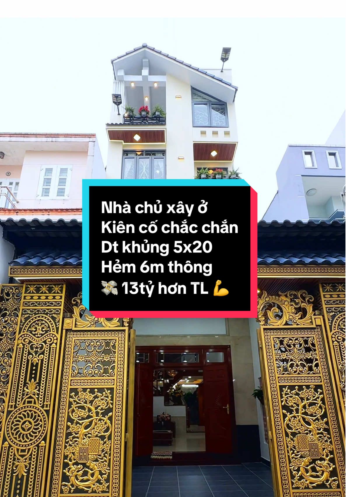 Nhà chính chủ xây ở, chắc chắn, kiêng cố, với diện tích 5x20 siêu rộng thoáng, hẻm 6m thông xe hơi, nội thất gỗ đỏ chủ tặng hết. Tài chính 13đ hơn còn TL mạnh. #nhagovap #nhachinhchu #nhadepgiatot #nhaganemart #nhagangat3