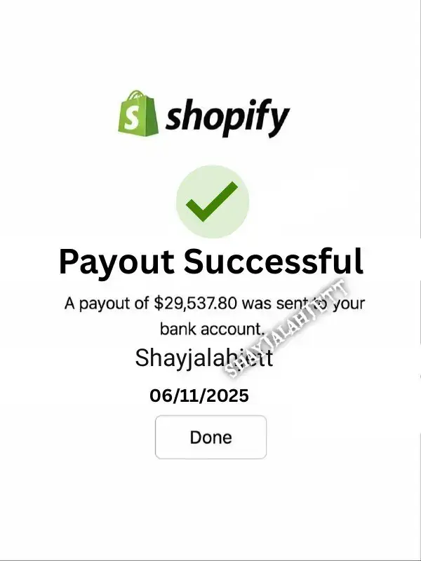 Seeing this Shopify payout hit my account honestly left me speechless $29,537.80. I remember when I first started my eCommerce journey, I had no clue where it would take me. There were late nights, failed products, and a lot of trial and error… but I kept pushing through. Now seeing the results of all that consistency and hard work feels unreal. My Shopify store is officially paying off! 🥹✨ To anyone still grinding and wondering if it’s worth it... keep going. Your efforts will pay off when you stay focused, learn from your mistakes, and never give up on your goals. This is just the beginning, and I’m beyond grateful for how far I’ve come. 🙏🔥#ecommerce #shopify #dropshipping #EntrepreneurJourney #FromHustleToSuccess 