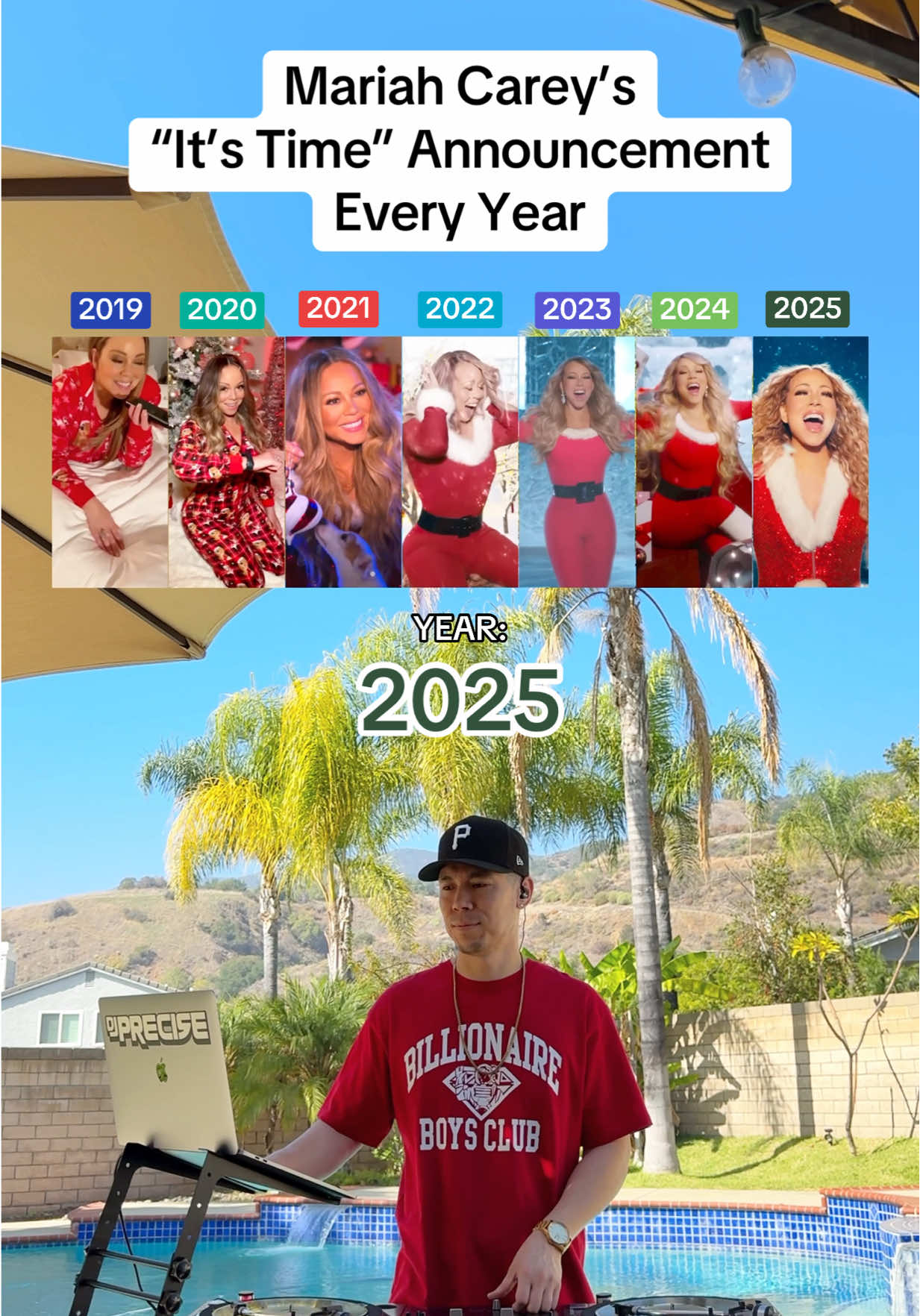 Mariah Carey’s “It’s Time” announcement EVERY year 🎅🏼🎄 (All I Want For Christmas Is You) #mariahcarey #christmas 